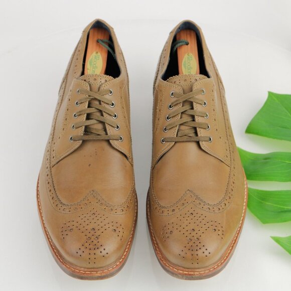 Cole Haan Mens Modern Classics Oxford Size 13 M Tan Leather Wingtip Dress Shoe - Picture 3 of 12